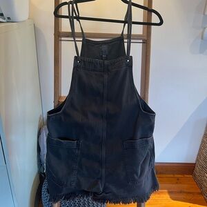 Aerie Black Denim Overalls